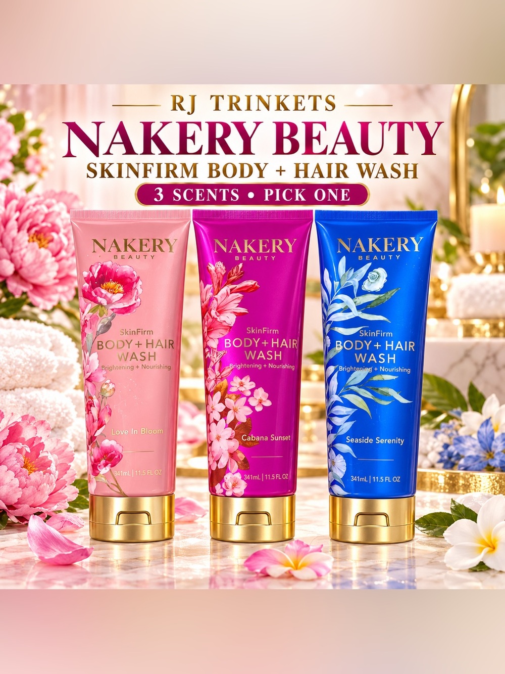 Nakery SkinFirm Body + Hair Wash - pick one